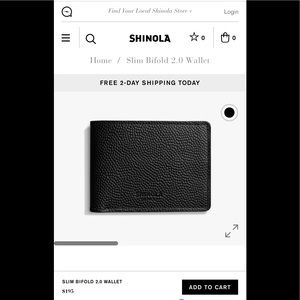 SHINOLA WALLET SLIM BIFOLD 2.0 WALLET ‘ OBO ‘